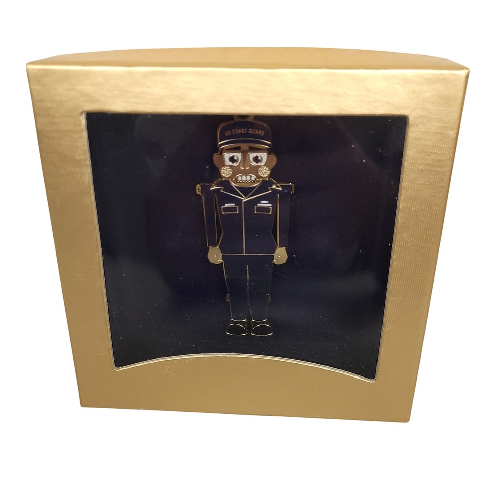 ChemArt 58576 Coast Guard Coastie Nutcracker 24kt Gold Brass Ornament NIB
